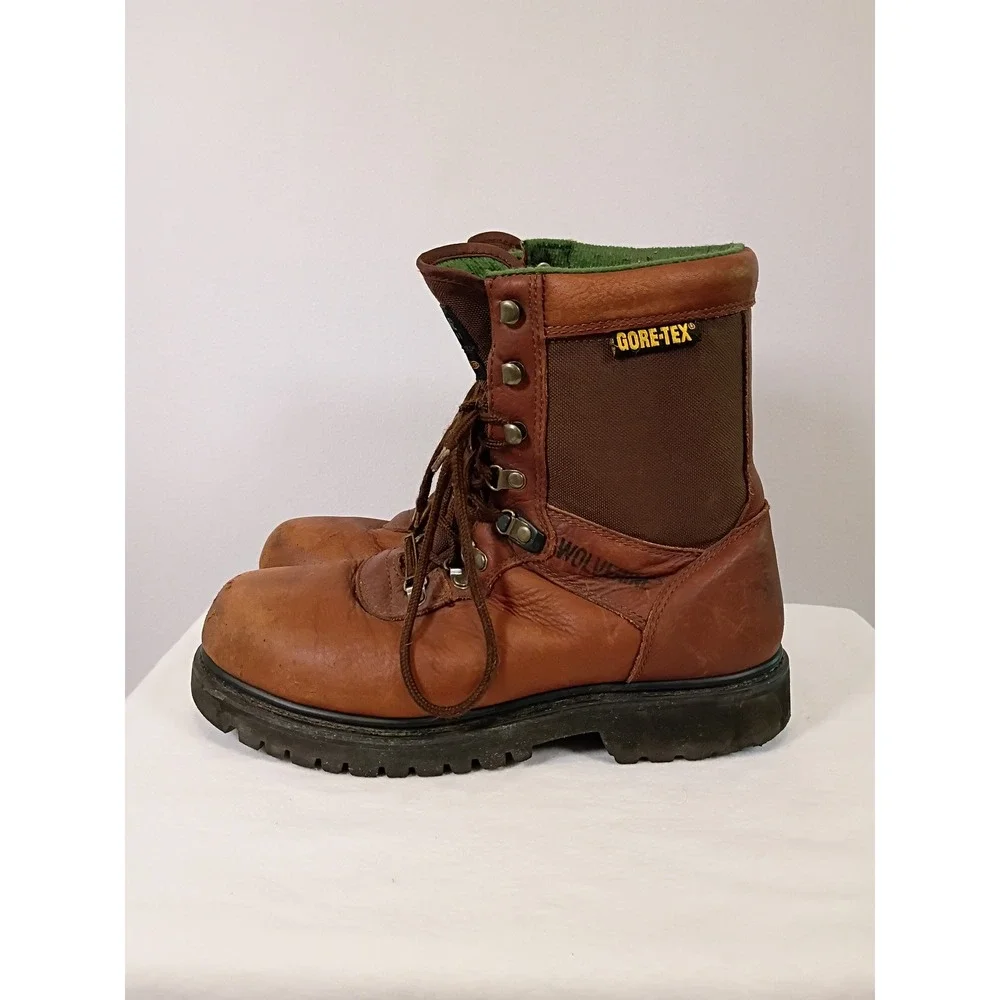 Rugged Gorpcore Wolverine Mens 9.5M Brown Leather GORE-TEX Thinsulate Work Boots